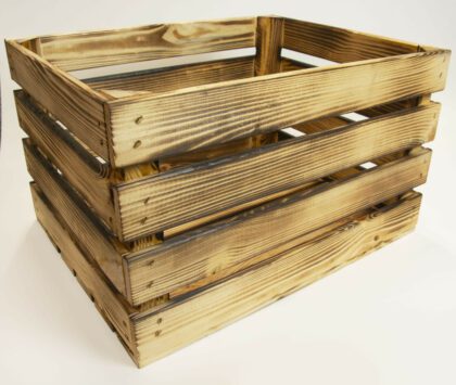 Medinė dėžė  50 x 40 x 30 cm, deginto medžio