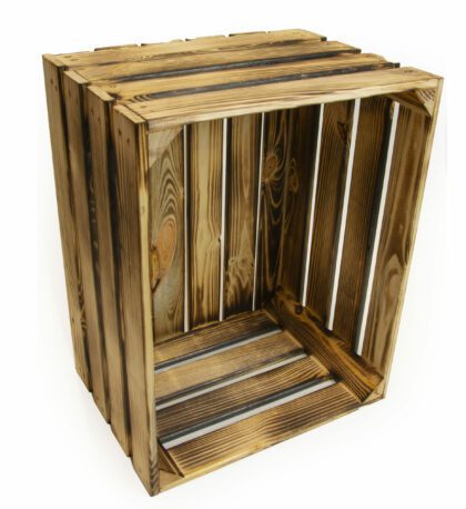 Medinė dėžė  50 x 40 x 30 cm, deginto medžio
