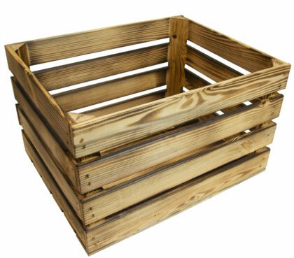 Medinė dėžė  50 x 40 x 30 cm, deginto medžio