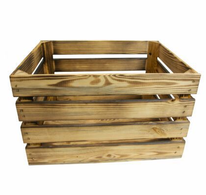 Medinė dėžė  50 x 40 x 30 cm, deginto medžio