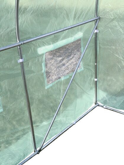 Šiltnamis su armuota plėvele, 7 m2, 3,5 x 2 m, žalias