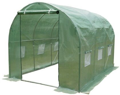 Šiltnamis su armuota plėvele, 7 m2, 3,5 x 2 m, žalias