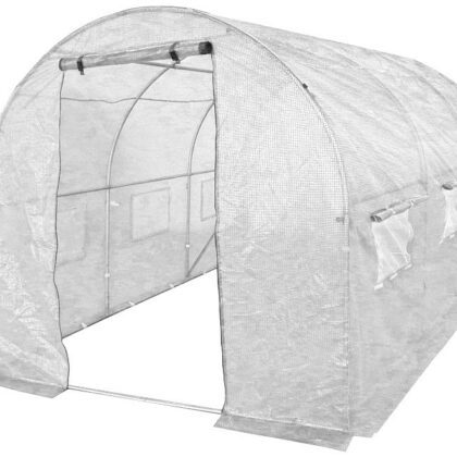 Šiltnamis su armuota plėvele, 7 m2, 2 x 3,5 m, baltas