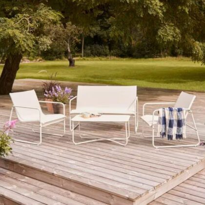 Lauko baldų komplektas "Teodoras", šviesiai pilkas