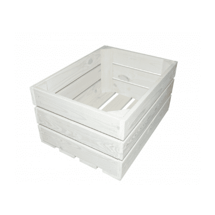 Medinė dėžė 40 x 30 x 21 cm, balta