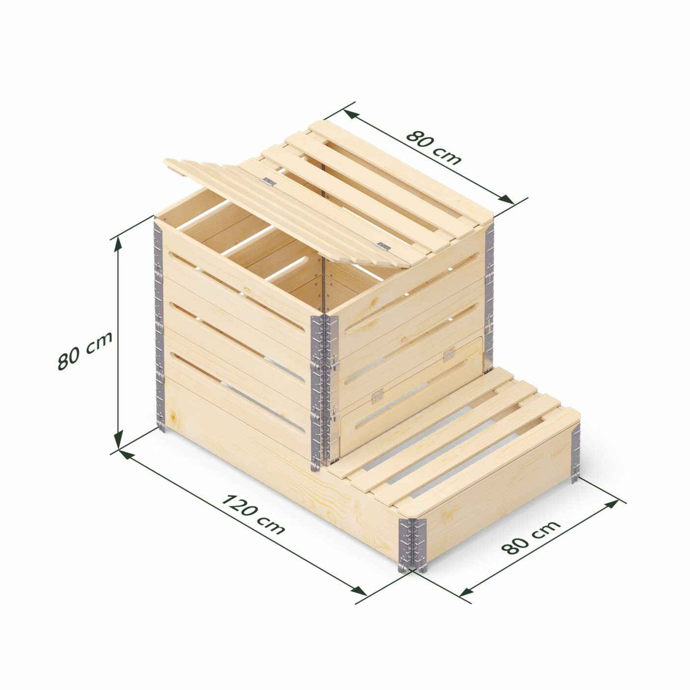 Medinė kompostavimo dėžė, 520 l