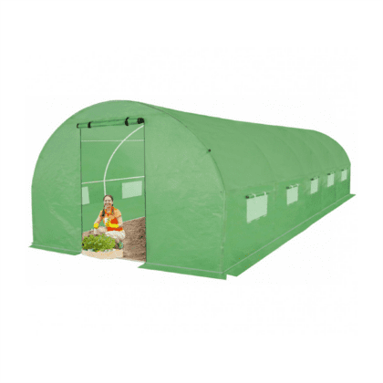 Šiltnamis su armuota plėvele, 24 m2, 8 x 3 m, žalias