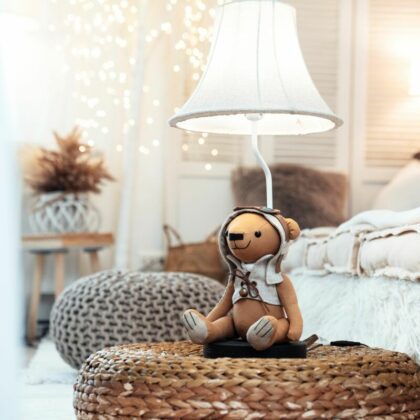 Vaikiškas stalinis šviestuvas „Meškutis Čarlis“