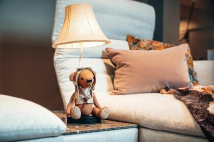 Vaikiškas stalinis šviestuvas „Meškutis Čarlis“