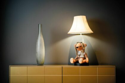 Vaikiškas stalinis šviestuvas „Meškutis Čarlis“