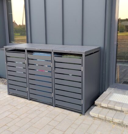 Metalinė triguba konteinerio stoginė - Image 5