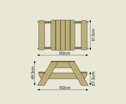 vaikiškas staliukas su suoliukais ir vonele “titas”