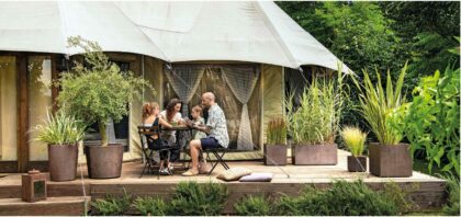 Vazonas “Granitas” su vandens rezervuaru ir ratukais, 99 cm - Image 2