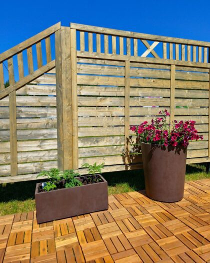 Vazonas “Granitas” su vandens rezervuaru ir ratukais, 99 cm - Image 4