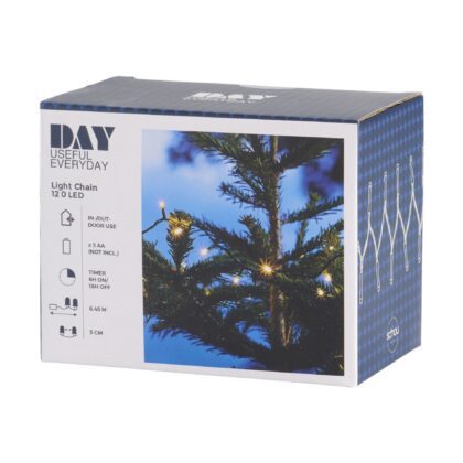 LED lempučių girlianda, 120 LED, 6.5m, šilta balta - Image 3