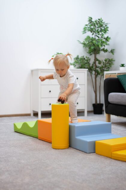 Minkštų kaladėlių komplektas “Sraigenė”, šviesiai spalvotas - Image 3