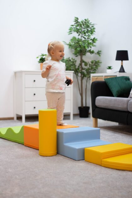 Minkštų kaladėlių komplektas “Sraigenė”, šviesiai spalvotas - Image 2