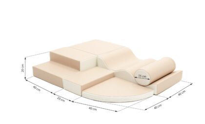 Minkštų kaladėlių komplektas “Sraigenė”, smėlinė/balta - Image 5