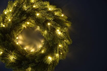 LED dekoracija "Vainikas", šilta balta - Image 3