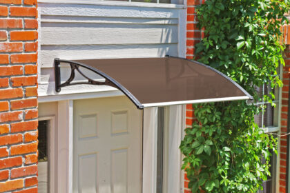 Durų stogelis 60x100 cm, tamsintas rudai - Image 3