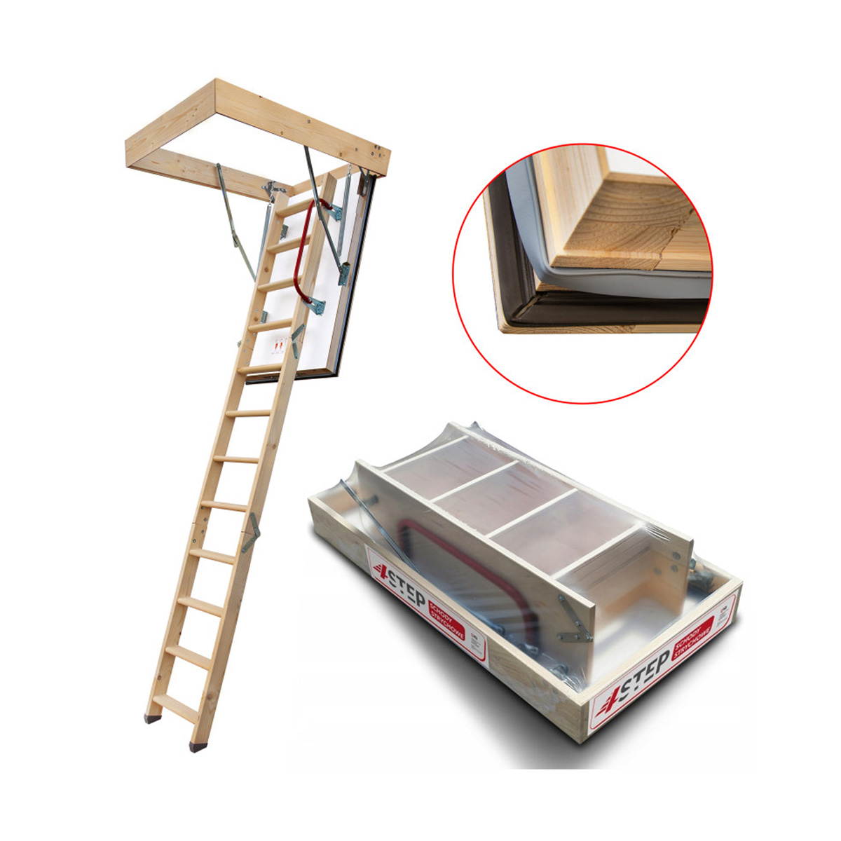 Mediniai-palepes-laiptai-„Nordic22-120-x-70-cm (1) Mediniai palėpės laiptai „Nordic" 120 x 70 cm - Image 1