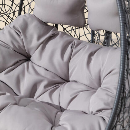 Dvivietis pakabinamas krėslas „Vestina”, pilkas - Image 4