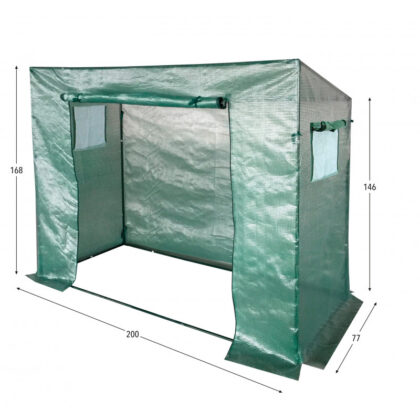 Šiltnamis su armuota plėvele, 1.5 m2, 200x77x168 cm, žalias - Image 4