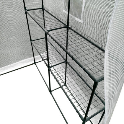 Šiltnamis su lentynomis, 140x140x200 cm, baltas - Image 4