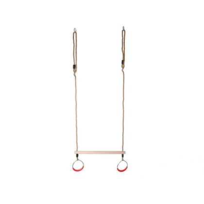 Trapecija su metaliniais žiedais, raudona