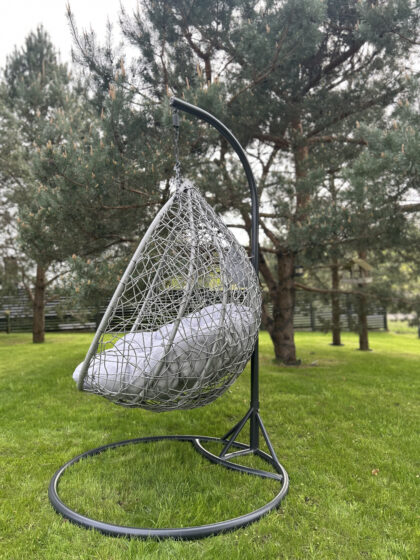 Dvivietis pakabinamas krėslas „Vestina”, pilkas - Image 7