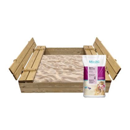 smėlio dėžė bonus orbis, 120x120cm, su patiesalu ir 250kg smėlio, ruda