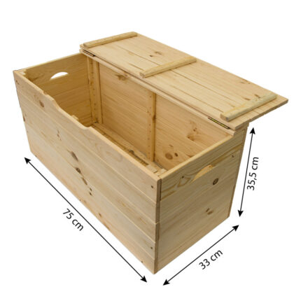 Medinė daiktadėžė 75 x 33 x 35,5 cm, natūrali - Image 2