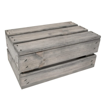 Medinė dėžė 32 x 20 x 14 cm, pilka - Image 7