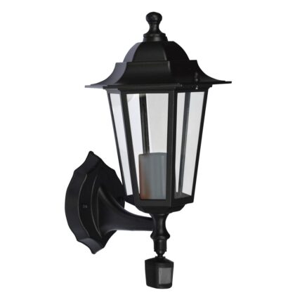 Sieninis šviestuvas E27 60W juodas jutiklis