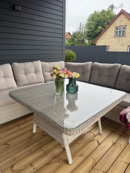 Lauko baldų komplektas HATIS „Matera”, smėlio spalvos - Image 9