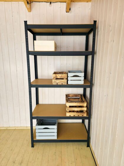 Sandėliavimo lentyna - stelažas 180x90x40 cm, 175 kg, juoda