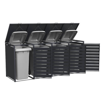 Metalinė keturguba konteinerio stoginė HATIS, antracito - Image 5