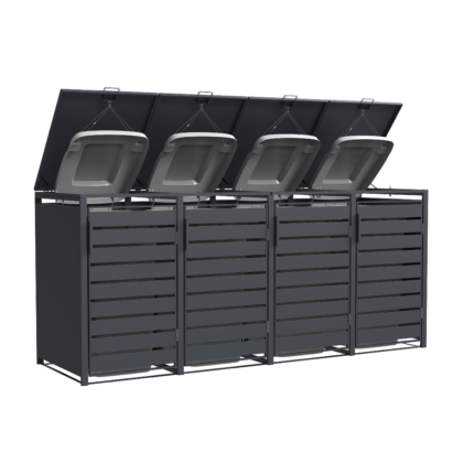 Metalinė keturguba konteinerio stoginė HATIS, antracito - Image 9