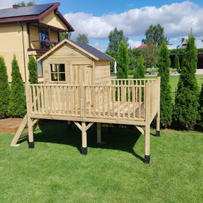 Medinis vaikų žaidimų namelis “Didysis Žiogelis”