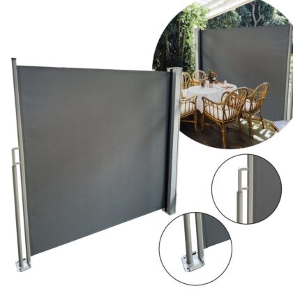 Šoninė lauko markizė, 2 x 3 m, pilka - Image 14