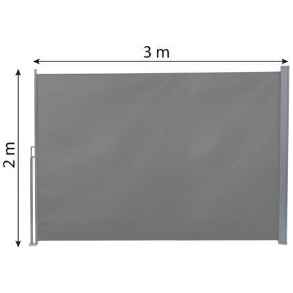 Šoninė lauko markizė, 2 x 3 m, pilka - Image 3