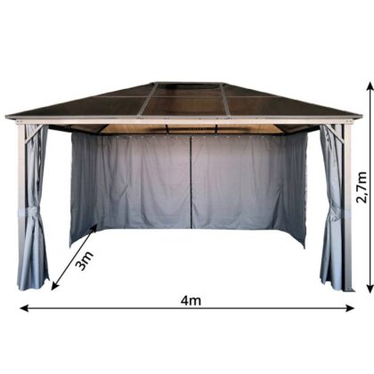 Lauko pavėsinė "Samanta", 3 x 4 m, su užuolaidomis - Image 6