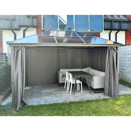 Lauko pavėsinė "Samanta", 3 x 4 m, su užuolaidomis - Image 4