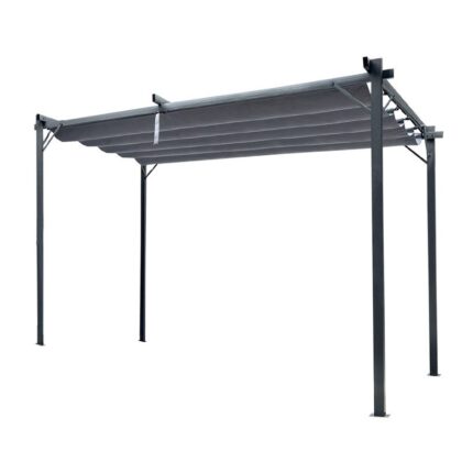 Metalinė lauko pergola, 3 x 4 m, pilka - Image 10
