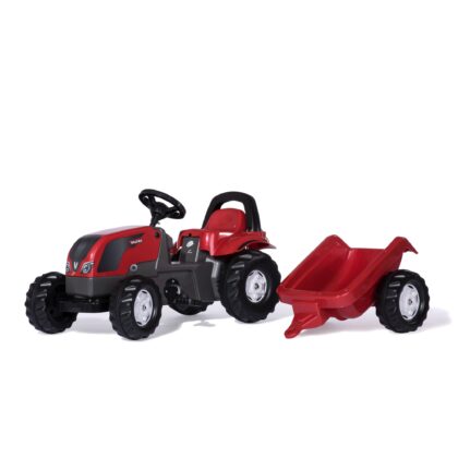 Minamas traktorius su priekaba, Valtra, raudonas