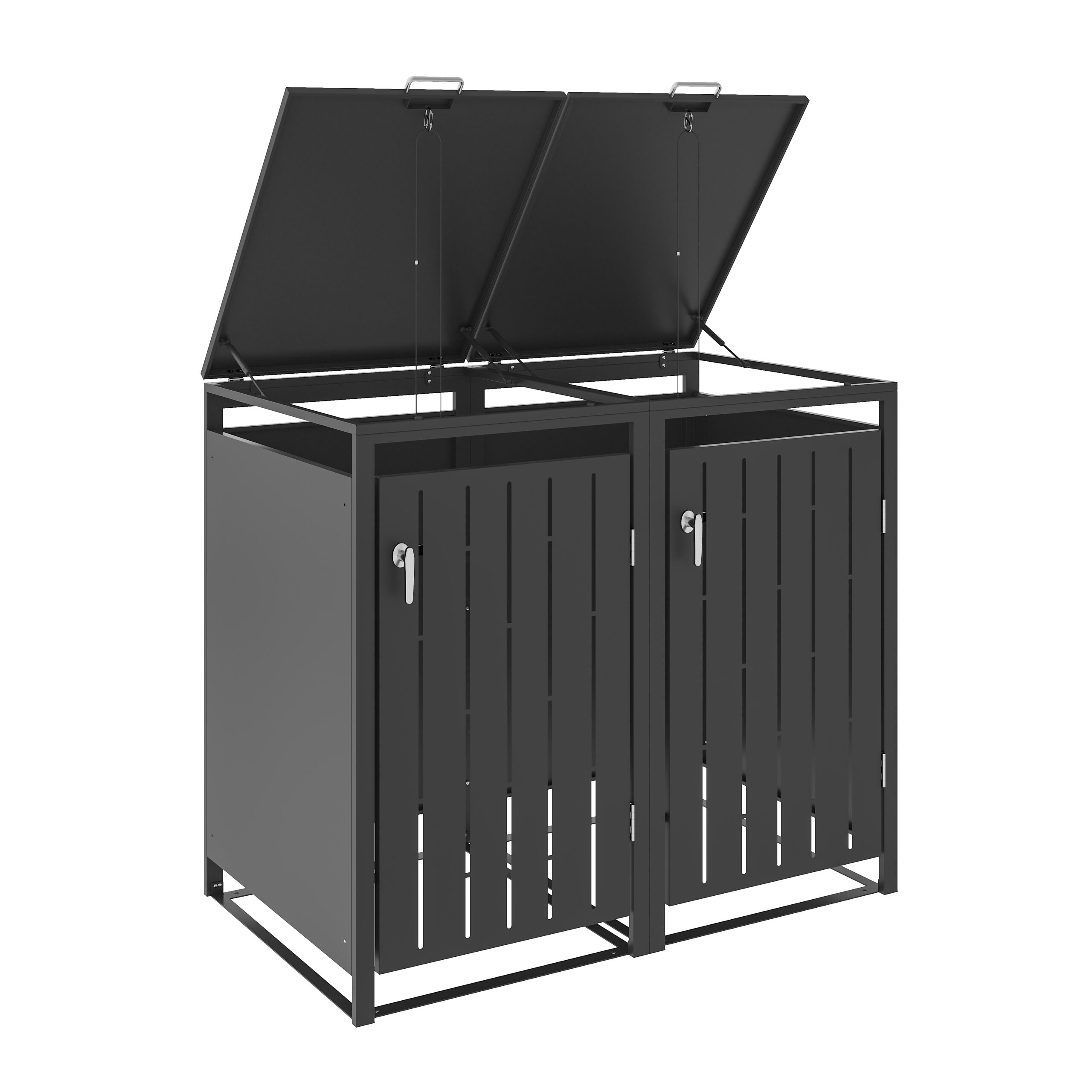 Metalinė konteinerio stoginė Metalinė konteinerio stoginė, dviguba, MBB02-2A, antracito