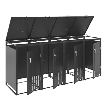 Metalinė konteinerio stoginė, keturguba, MBB02-4A, antracito