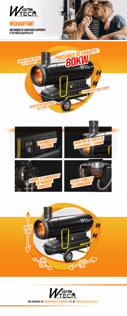 Dyzelinis šilumos pistoletas 80Kw