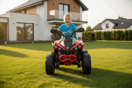 Vaikiškas elektrinis keturratis CAN-AM, raudonas - Image 2