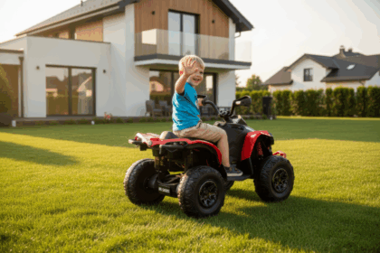 Vaikiškas elektrinis keturratis CAN-AM, raudonas - Image 3